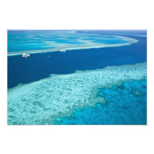 Aerial view of The Great Barrier Reef by the Photo Print