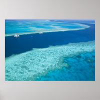 Aerial view of The Great Barrier Reef by the