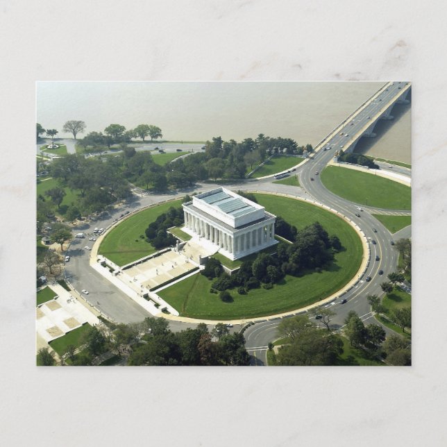 Aerial View of the Lincoln Memorial Postcard (Front)