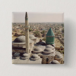 Aerial view of the Mevlana Tekke 2 Inch Square Button