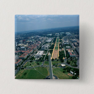 Aerial view of the National Mall 2 Inch Square Button