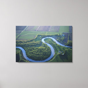Aerial view of the Red River of the North Canvas Print