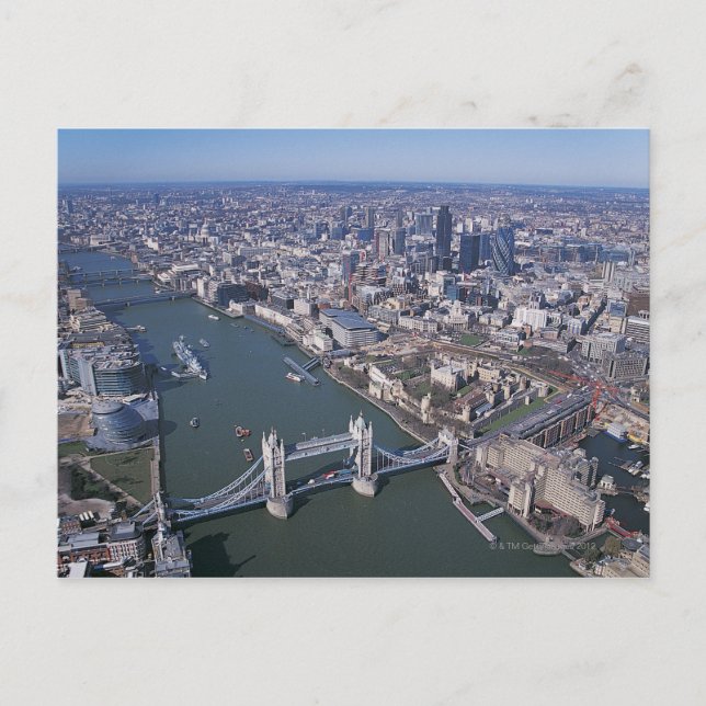 Aerial View of the River Thames Postcard (Front)