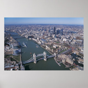 Aerial View of the River Thames Poster