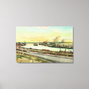 Aerial View of the San Pedro Harbour Canvas Print