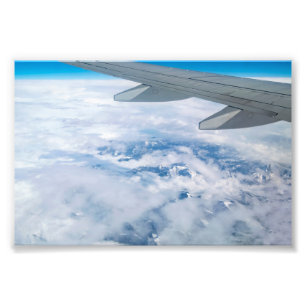 Aerial View of the Snowy Alps – Flight to Venice Photo Print