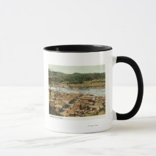 Aerial View of the Town and River Mug