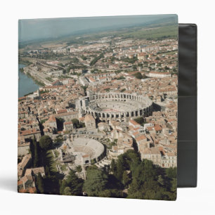 Aerial view of the town with binder