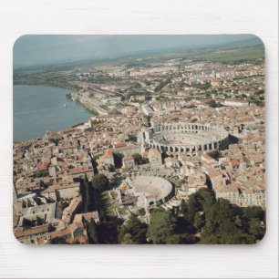 Aerial view of the town with mouse pad