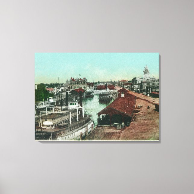 Aerial View of the WaterfrontStockton, CA Canvas Print (Front)