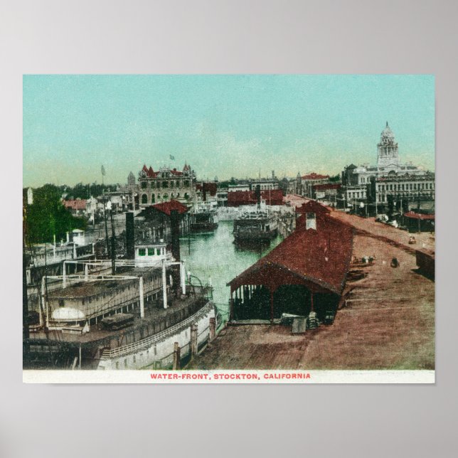Aerial View of the WaterfrontStockton, CA Poster (Front)