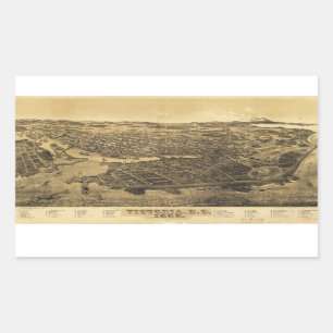 Aerial View of Victoria, B.C., Canada (1889) Sticker