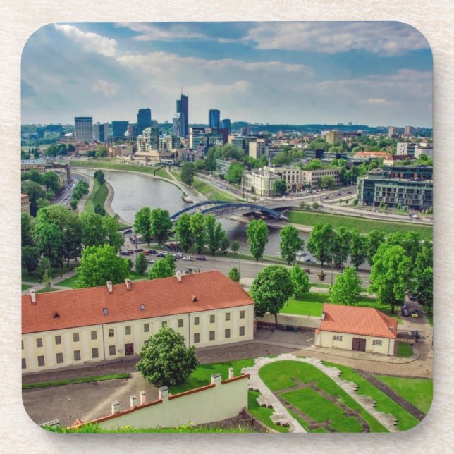 Aerial view of Vilnius, Lithuania Coaster (Front)