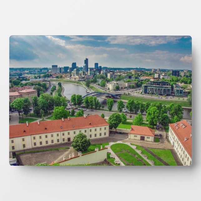 Aerial view of Vilnius, Lithuania Plaque (Front)