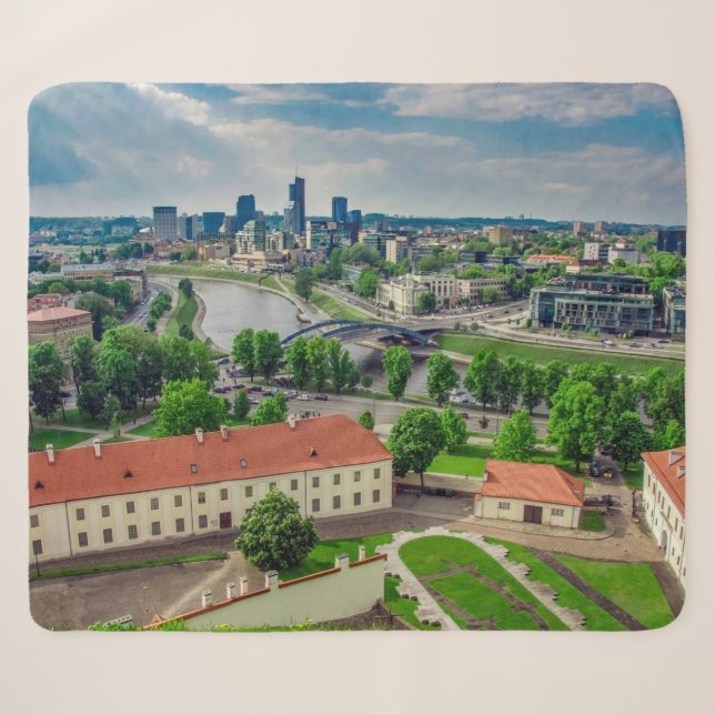 Aerial view of Vilnius, Lithuania Sherpa Blanket (Front (Horizontal))