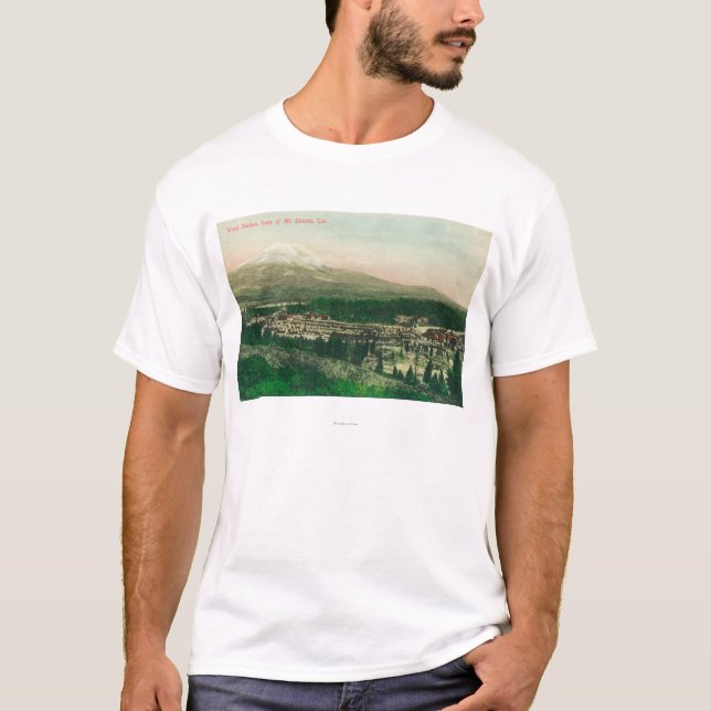 Aerial View of Weed Station at Mt. Shasta Base T-Shirt (Front)