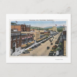 Aerial View of Wenatchee Avenue Postcard