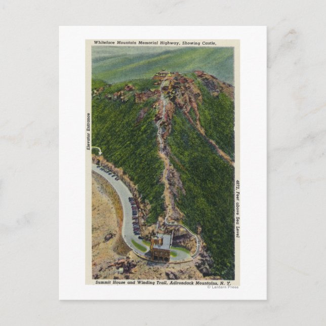 Aerial View of Winding Trail, Castle, Summit Postcard (Front)