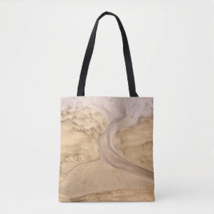 Aerial view photography of desert tote bag
