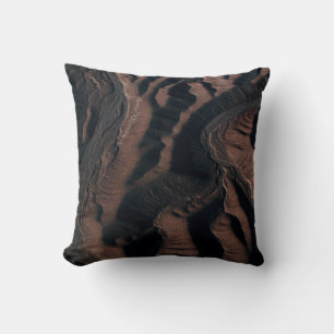 Aerial view photography of mountain throw pillow