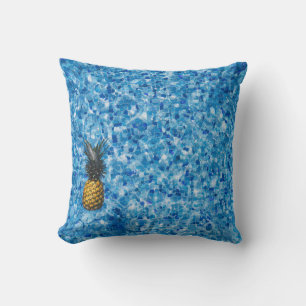Aerial view photography of pineapple on body of wa throw pillow