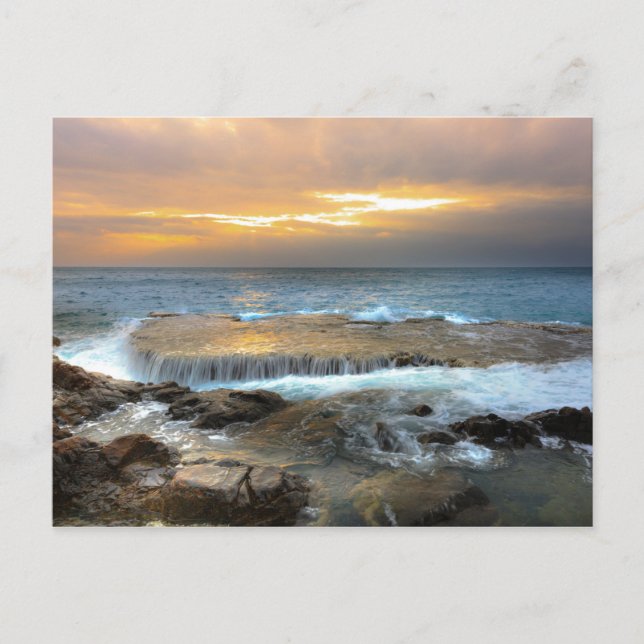 aerial view photography of rocky shore postcard (Front)