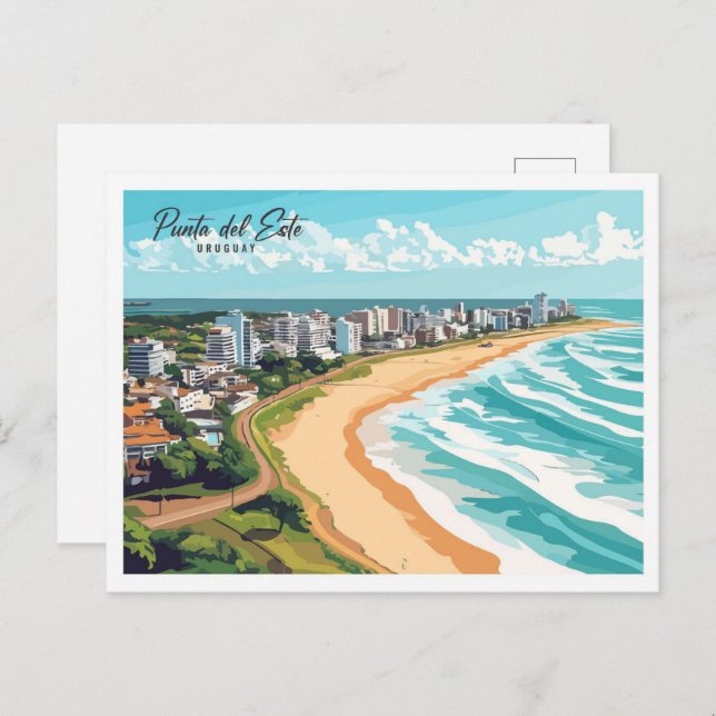 Aerial View Punta del Este Uruguay Travel Postcard (Front/Back)