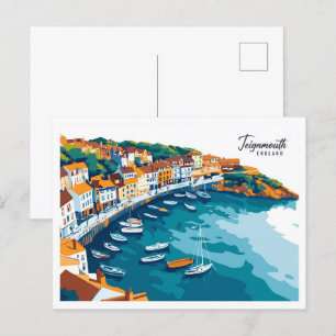 Aerial View Teignmouth England Travel Postcard