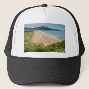 Aerial view to the Zarautz Beach, Basque Country Trucker Hat