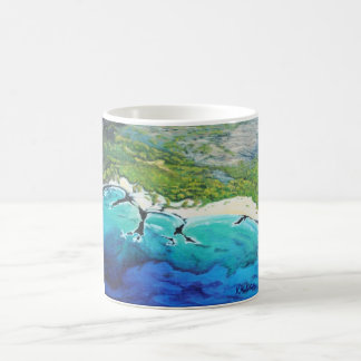 Aerial View Tropical Beach Art Mug