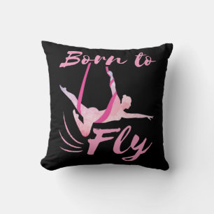 Aerial Yoga Born to Fly  Throw Pillow