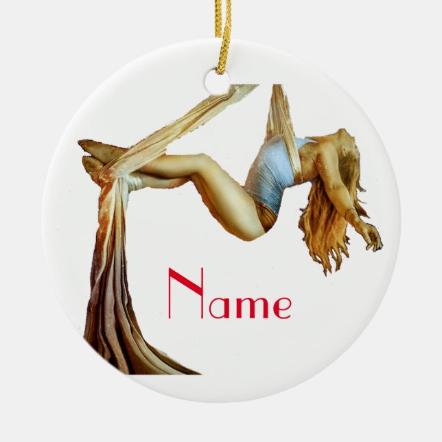 Aerial yoga fitness Thunder_Cove Ceramic Ornament (Front)