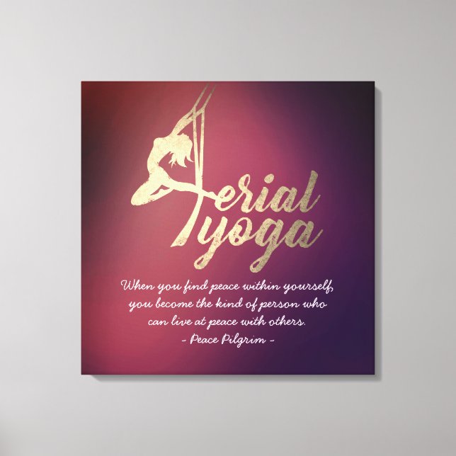 Aerial Yoga Meditation Instructor Pilates Fitness Canvas Print (Front)