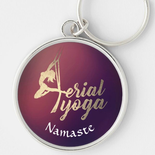 Aerial YOGA Meditation Pilates Fitness Instructor Keychain (Front)