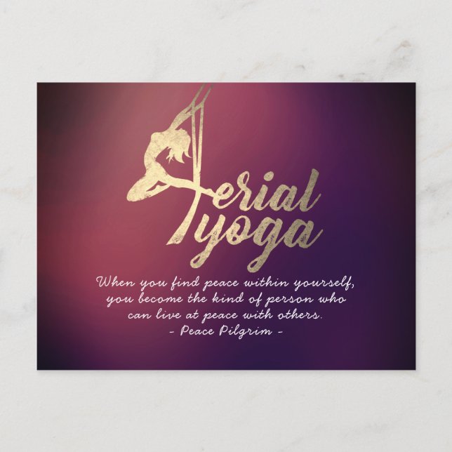 Aerial YOGA Meditation Pilates Fitness Instructor Postcard (Front)