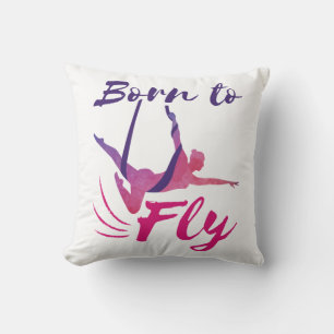 Aerial Yoga Silks Born to Fly Throw Pillow