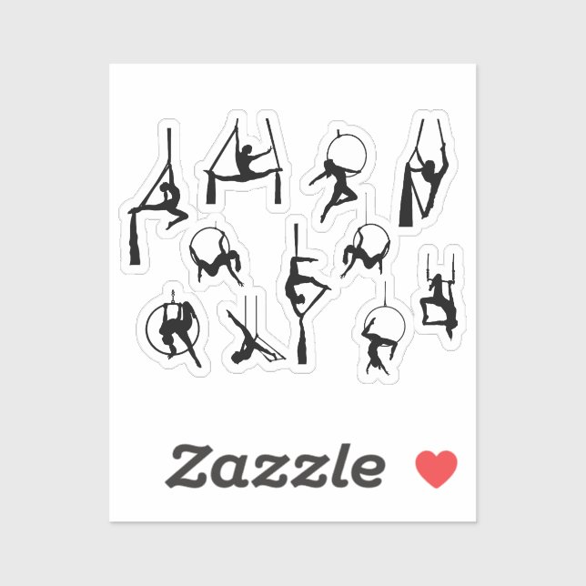 Aerialist Aerial Silks Lyra silhouettes (Sheet)