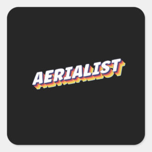 Aerialist Vintage Text Design Square Sticker
