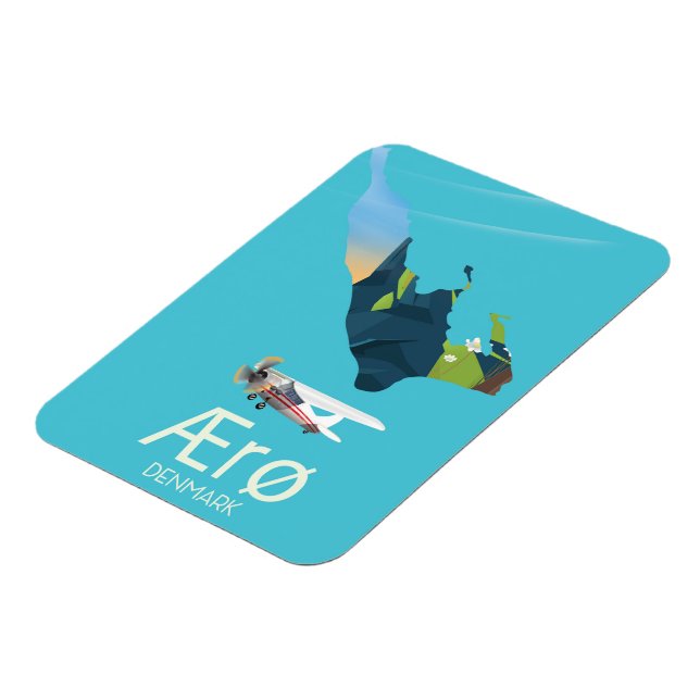 Ærø, Denmark Map travel poster Magnet (Left Side)