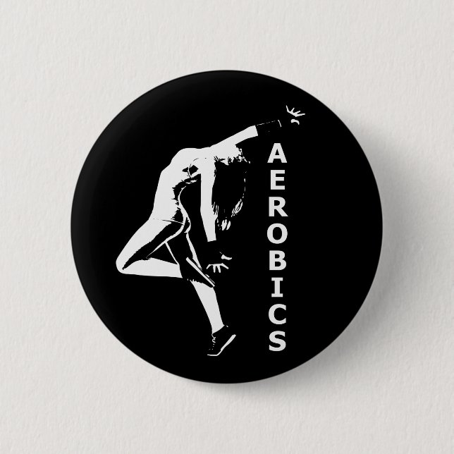 Aerobics 2 Inch Round Button (Front)