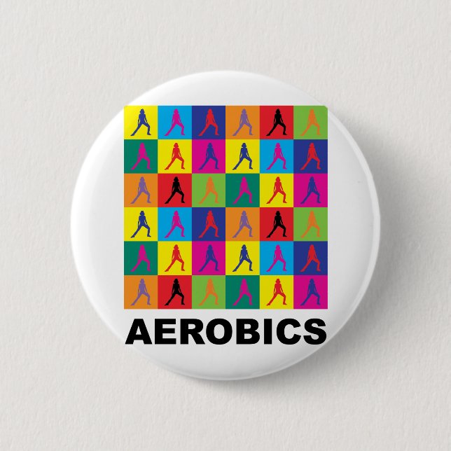 Aerobics 2 Inch Round Button (Front)