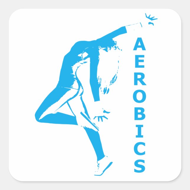 Aerobics Square Sticker (Front)