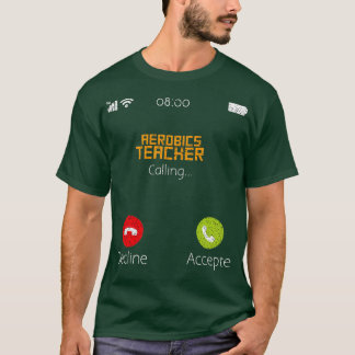 Aerobics teacher calling vintage phone funny T-Shirt