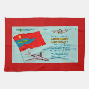 Aeroflot Passenger Ticket Kitchen Towel