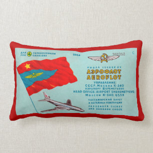 Aeroflot Passenger Ticket Lumbar Pillow