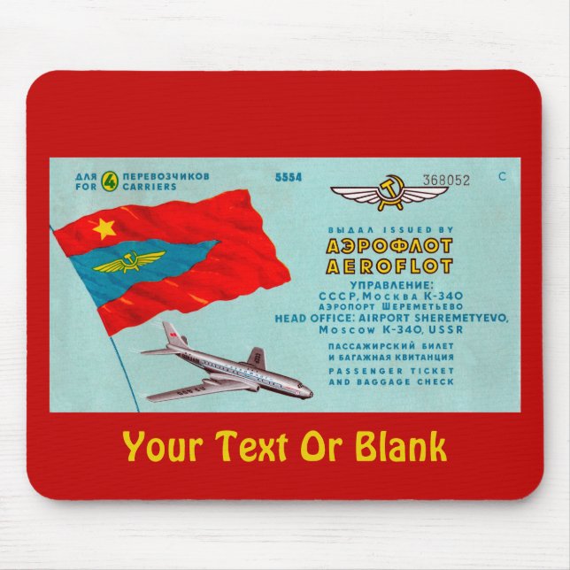 Aeroflot Passenger Ticket Mouse Pad (Front)