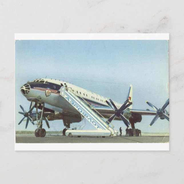 Aeroflot Tu 114 AIRLINER Postcard (Front)