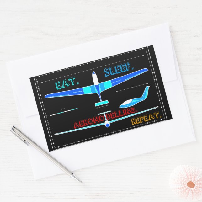 Aeromodelling Airplane Design Sticker (Envelope)