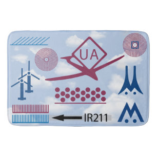 Aeronautical Symbols Chart Drone Pilot  Bath Mat