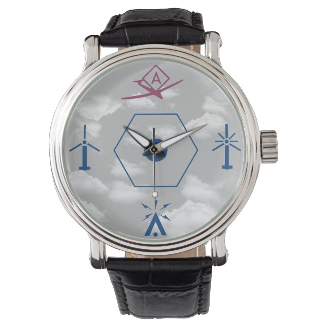 Aeronautical Symbols Chart Drone Pilot  Watch (Front)